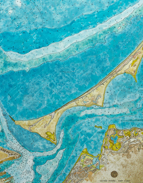 Nantucket Harbor Nautical Chart | Framed Giclee Print on Canvas